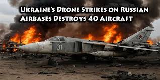 Ukrainian Drones Strike Multiple Airbases in Russia, Over 40 Aircraft Hit